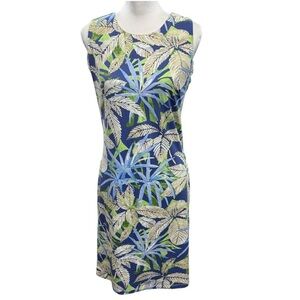 J. McLaughlin Sophia Dress Palm Floral Sheath Catalina Cloth Sleeveless Size XL